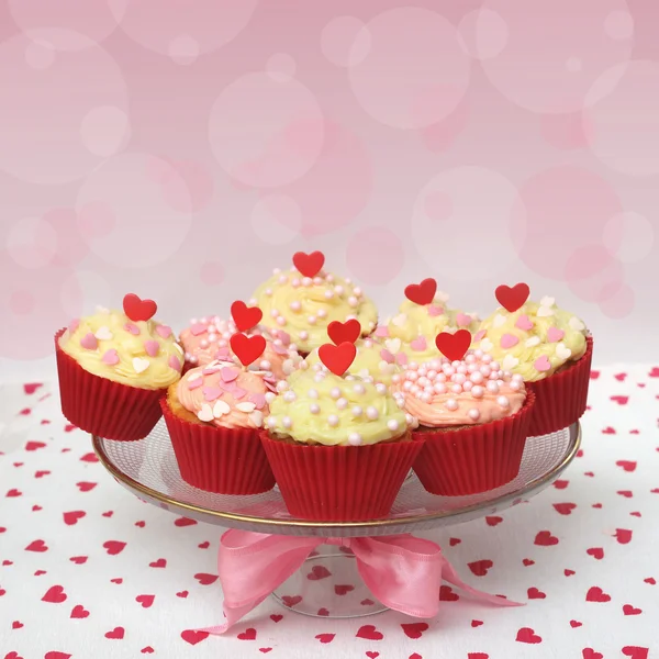 Sevgililer cupcake — Stok fotoğraf