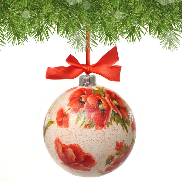 Christmas bauble made by deocupage — Stock Photo, Image