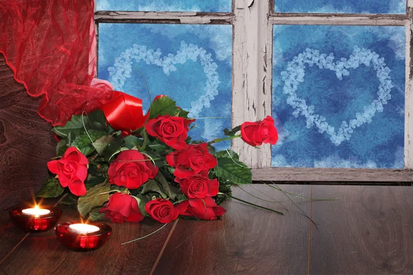 Valentine background of roses — Stock Photo, Image