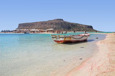 : Fantastic view of Balos Lagoon and Gramvousa island on Crete clipart