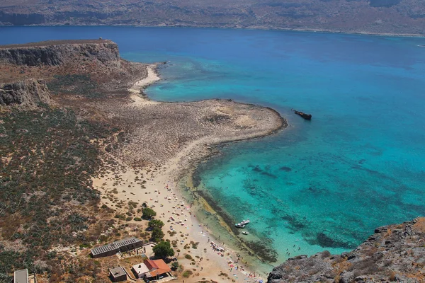 : クレタ島のバロスラグーンとグランブーサ島の素晴らしい景色 — ストック写真