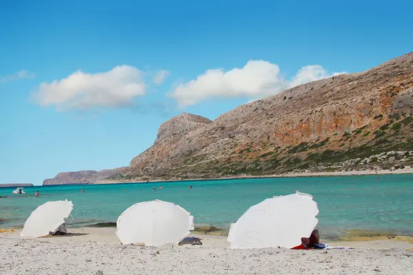: Vue fantastique sur la lagune de Balos et l'île de Gramvousa en Crète — Photo