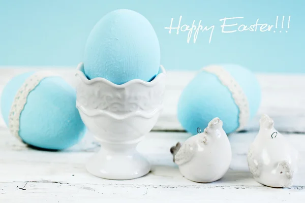 Easter eggs on blue background — Stock Photo, Image
