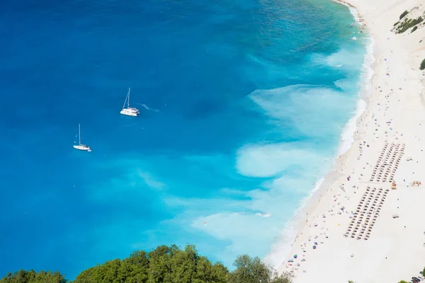 Myrtos Berömda Strand Kefalonia Grekland — Stockfoto