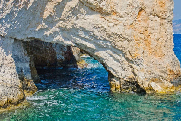 Blå Huler Øen Zakynthos Grækenland - Stock-foto