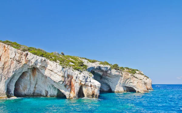 Γαλάζιες Σπηλιές Στη Ζάκυνθο Ελλάδα — Φωτογραφία Αρχείου