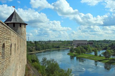 Tarih Nehri narva Ivangorod kale görünümü