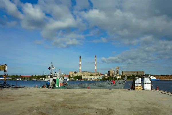 Barge berth of the Valaam monastery — Stock Photo, Image