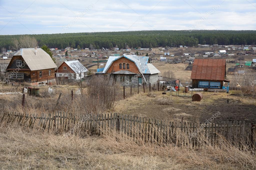 Siberian village in the spring