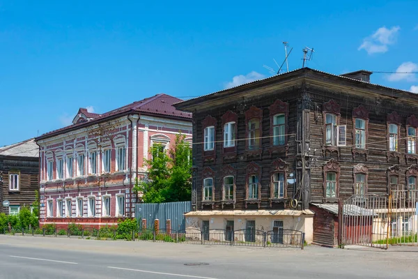 Tomsk Staré Činžovní Domy Ulici Voykova Tomsk — Stock fotografie