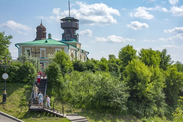 Tomsk Escadas Para Colina Para Local Pedra Honra Fundação Cidade — Fotografia de Stock