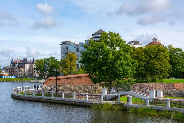 Kaliningrad Blick Vom Neuen Damm Auf Das Ufer Des Oberen — Stockfoto