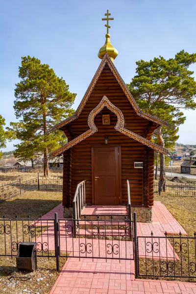 Orthodox Chapel Alexy Village Khrestinovsky Kemerovo Region Kuzbass — стоковое фото