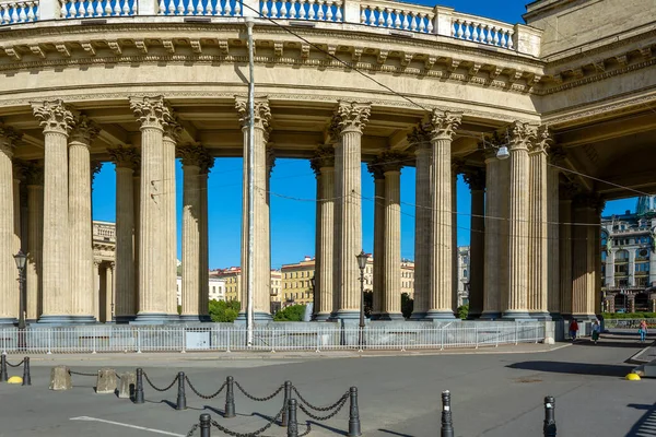 Saint Pétersbourg Fragment Colonnade Cathédrale Kazan Côté Canal Griboyedov — Photo