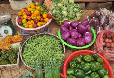 taze sebze sepeti. Vietnam