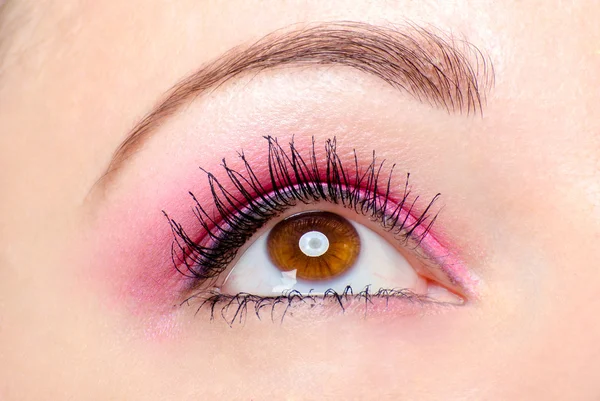 Růžový oční make-up Stock Obrázky