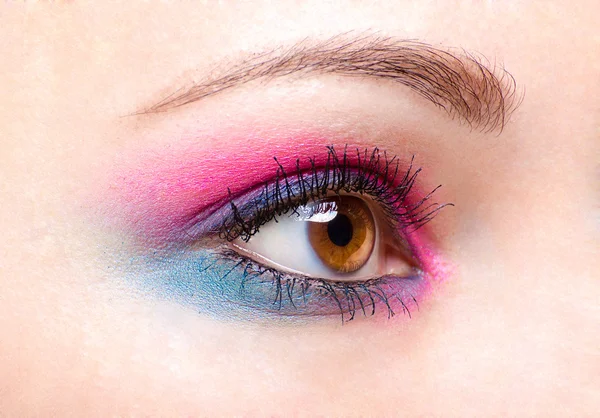 Pink-blue eye make-up Stock Image