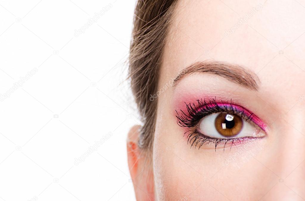 Beautiful woman eye with make-up