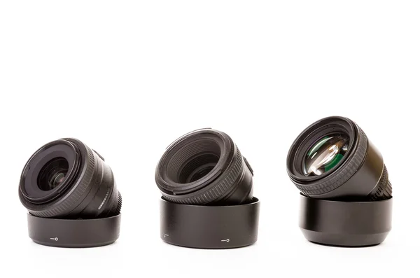 Three camera lenses — Stock Photo, Image