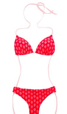 kadın şeklinde kırmızı bikini