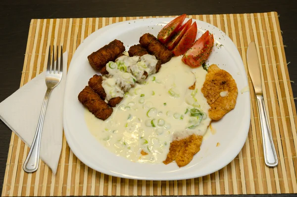 Carne de frango com molho Fotografia De Stock