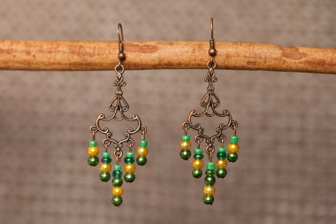 Hand-made coloured earrings