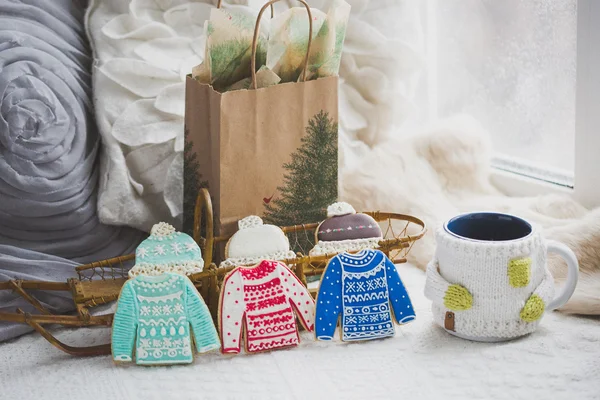 Ev yapımı tatil kurabiyeleri - gingerbread — Stok fotoğraf