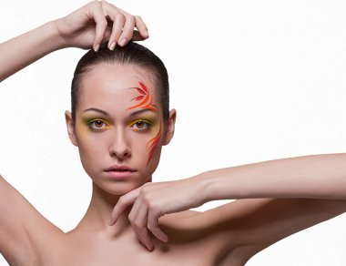 moda makyaj yüz sanatı ile.