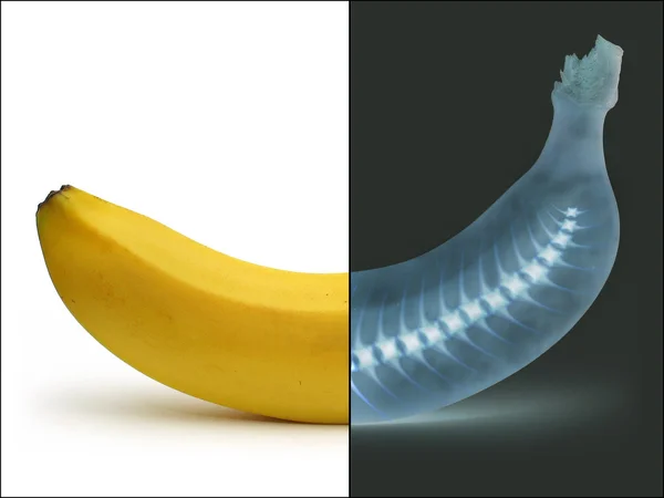 通过 x 射线的香蕉 图库照片