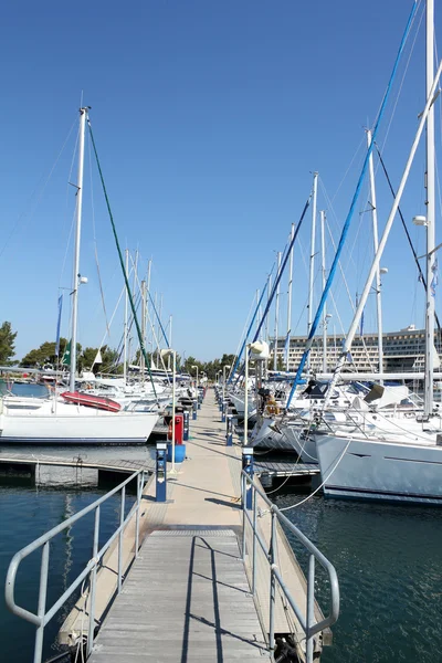 Port with yacht — Stock Photo, Image