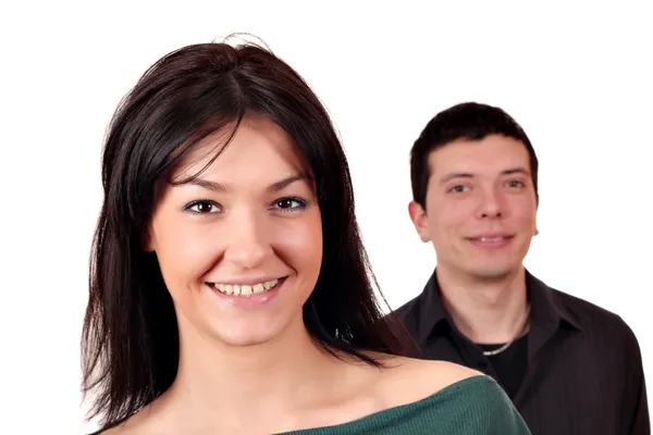 Happy couple beautiful girl and man — Stock Photo, Image