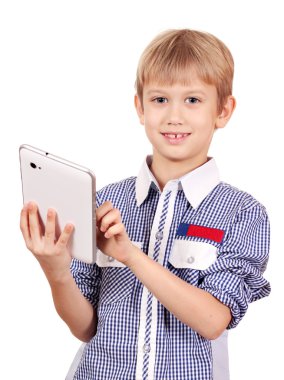 tablet pc ile mutlu çocuk