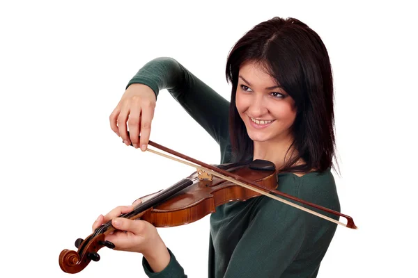 Piękna dziewczyna z portret skrzypce — Zdjęcie stockowe