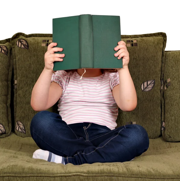 Little girl reading a book — Stock Photo, Image