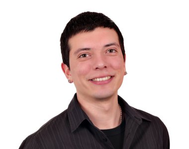 Retrato de joven en blanco