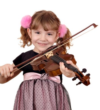 güzel küçük kız oyun müzik keman