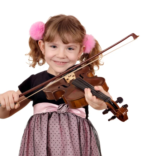 Linda menina tocar música no violino — Fotografia de Stock