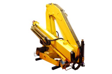 beyaz izole kamyon hidrolik vinç