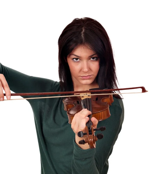 Hermosa chica jugar música en violín —  Fotos de Stock