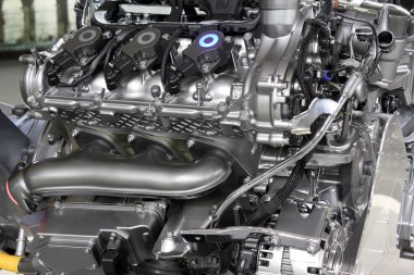 powerful v6 car engine new technology clipart
