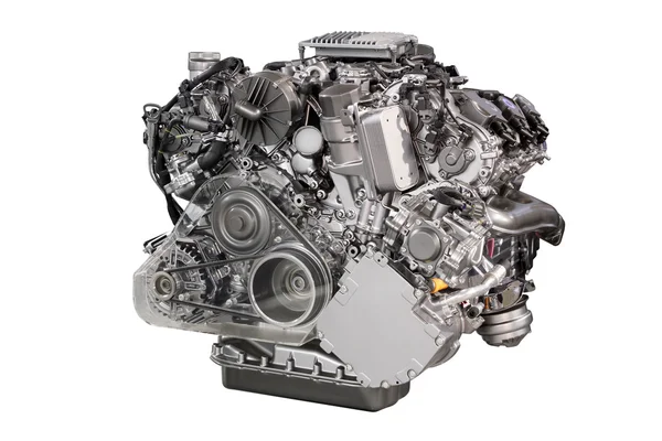 Powerful car engine isolated on white — Stock Photo, Image