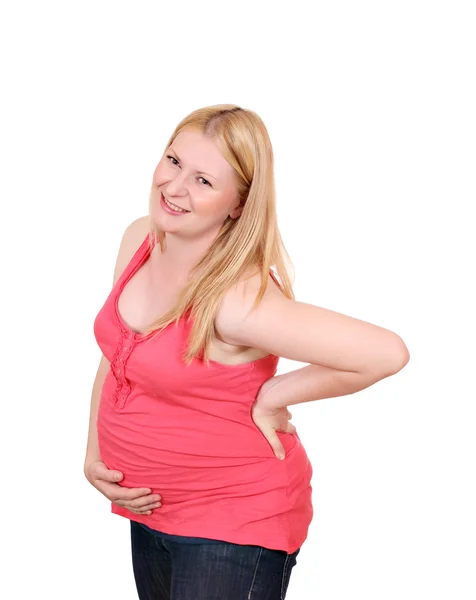 Pregnant women have back pain — Stock Photo, Image