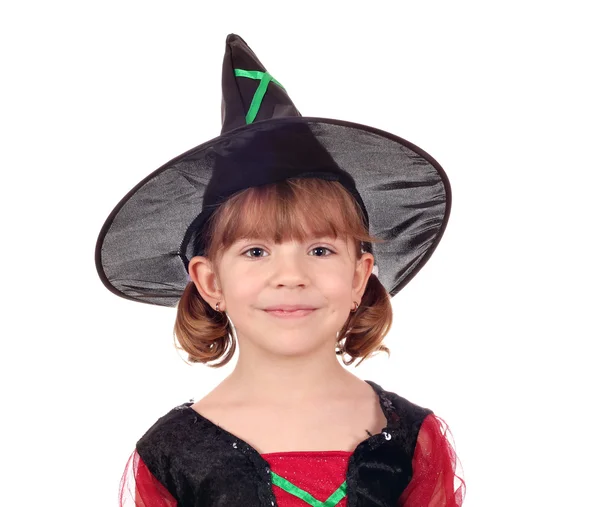 Güzel küçük kız cadı Cadılar Bayramı — Stok fotoğraf
