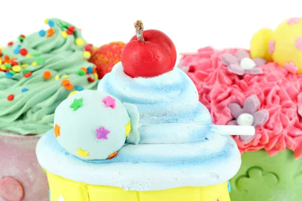 Bunte süße Cupcakes Lebensmittel Hintergrund — Stockfoto
