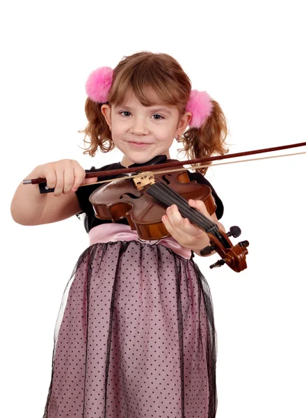 Vackra lilla flicka spela violin porträtt — Stockfoto