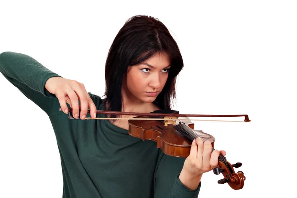 Hermosa chica jugar violín estudio disparo — Foto de Stock