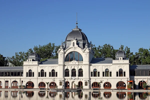 Castello di Budapest sul lago Varosliget — Foto Stock