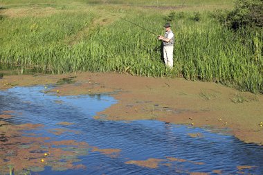 balıkçı balıkçılık balık Nehri üzerinde