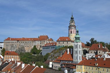 Çek Cumhuriyeti 'nin Cesky Krumlov kentindeki eski kasaba ve şato