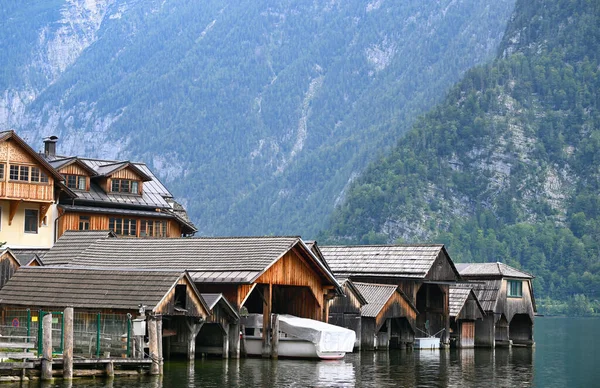 Hallstatt Mountain Village Hallstatter Lake Austria — стокове фото